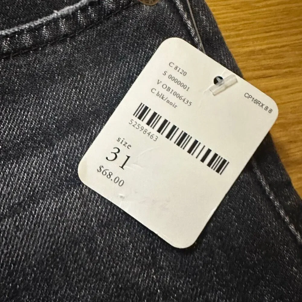 NWT Free People denim mini skirt womens 31 Bailey maverick black